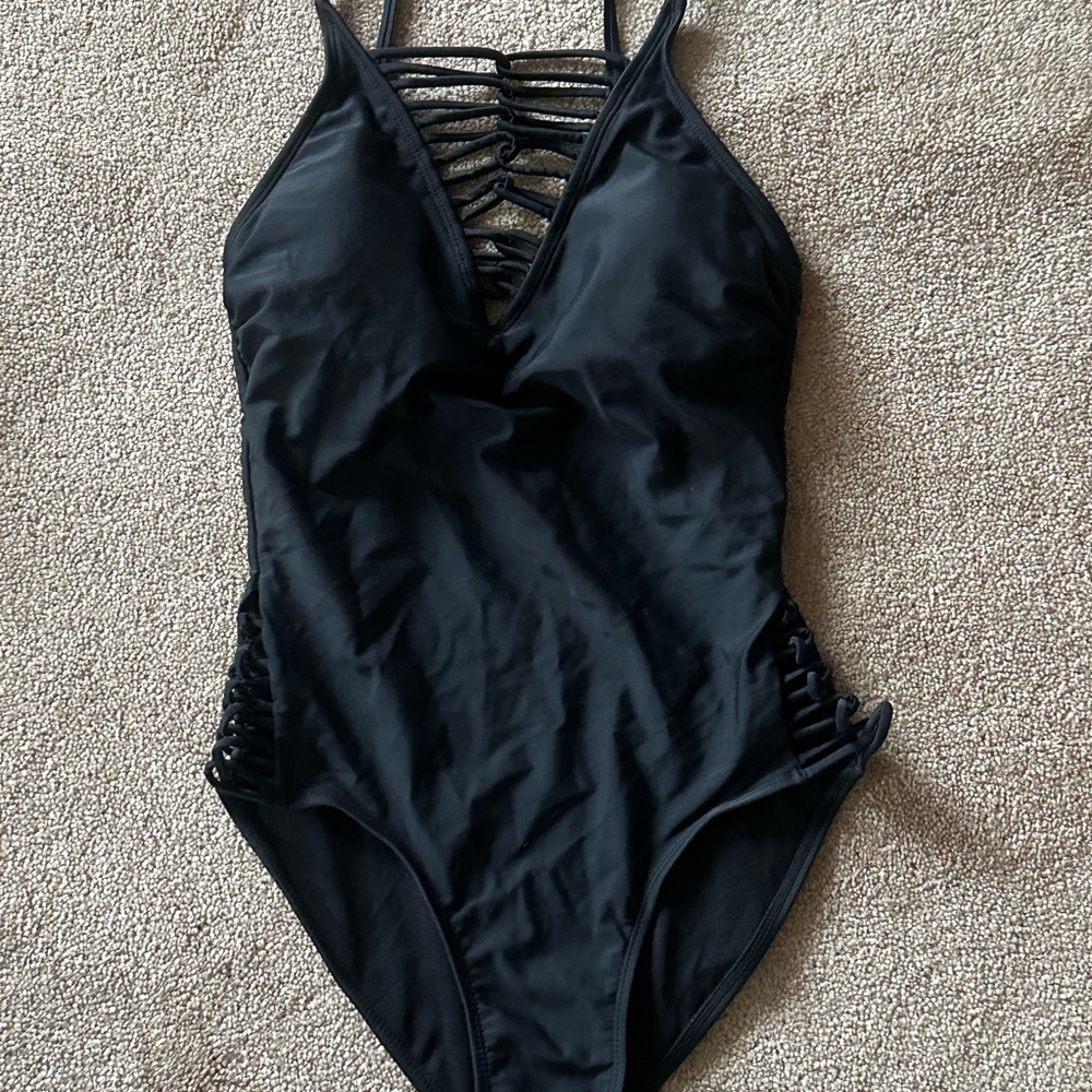 Like new Black Strappy One-Piece Swimsuit